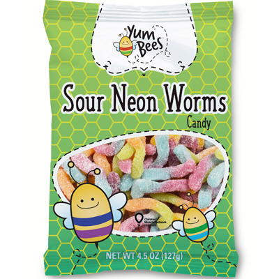 YumBees Sour Neon Worms